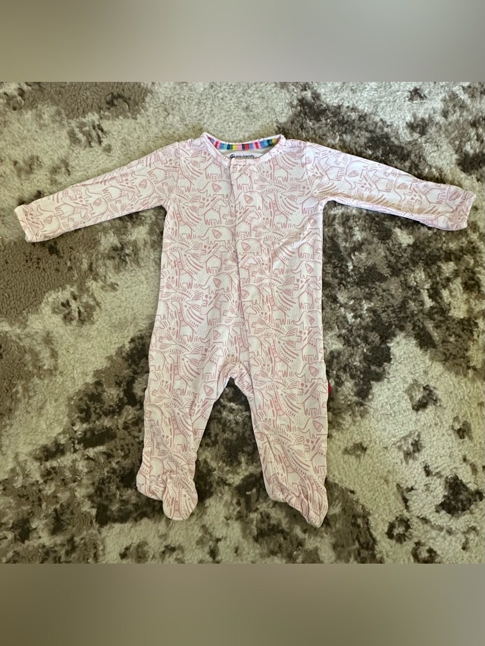 Magnetic Me Light Pink Patterned Footed One-Piece